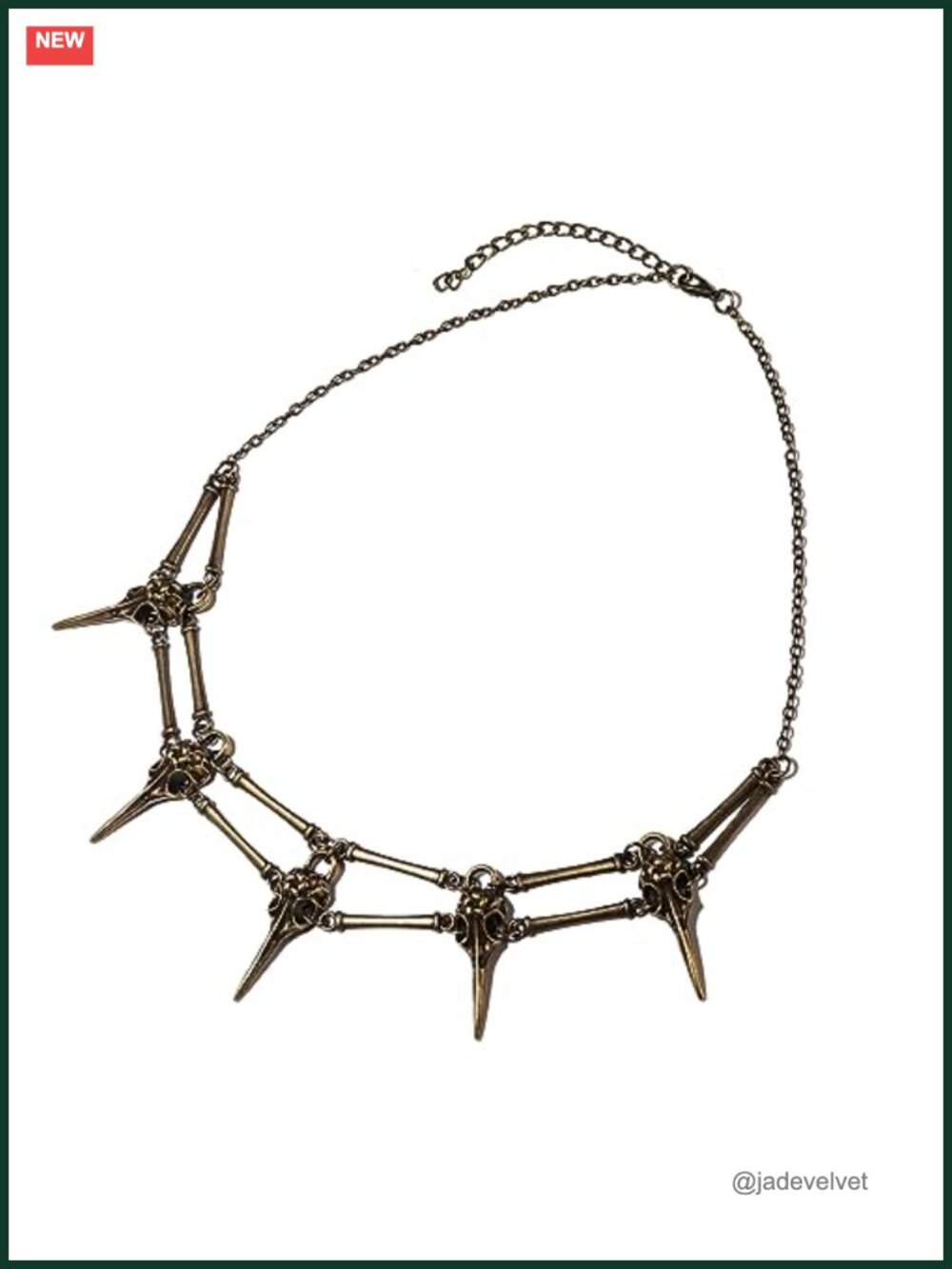 Gothic Bird Skull Skeleton Choker Raven Bones Necklace Witch Jewelry